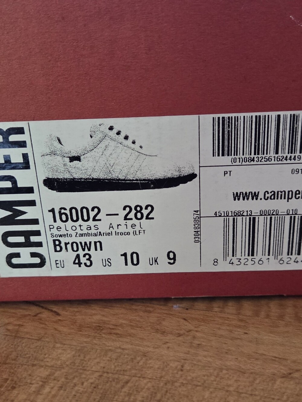 Camper Pelotas Ariel NWT Men’s Brown Leather Shoes with Cream & Brown Laces US10 - Picture 12 of 12